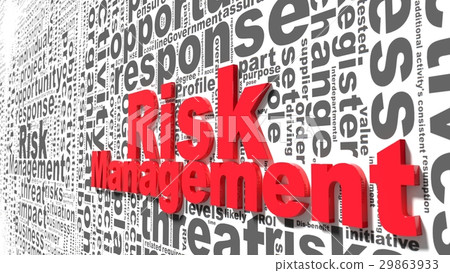 图库插图: grey risk management keywords wordcloud on wall