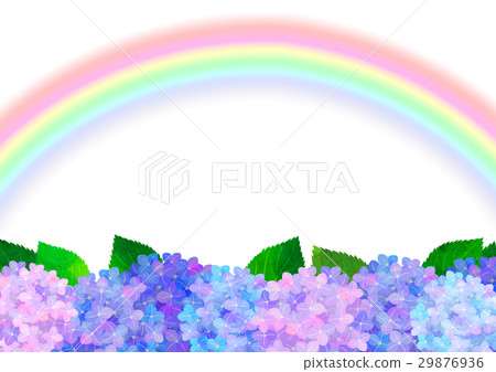 插图素材 绣球花 彩虹 花朵