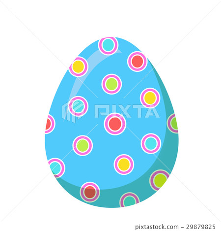 插图素材: easter red egg with colorful dot vector decoration