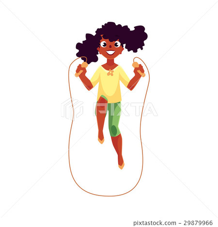 插图素材: teenage caucasian girl playing with jumping rope 查看