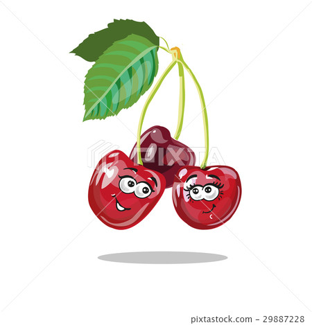 图库插图: red cherry cartoon characters vector