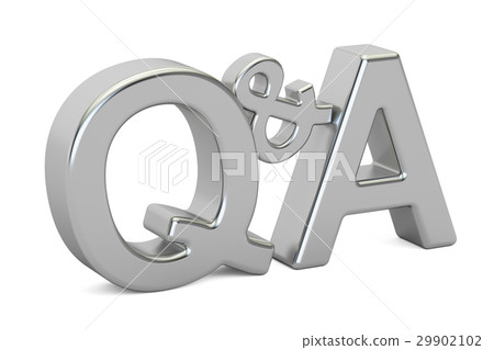 图库插图: q&a metallic text, 3d rendering