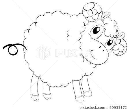 插图素材: animal outline for cute sheep