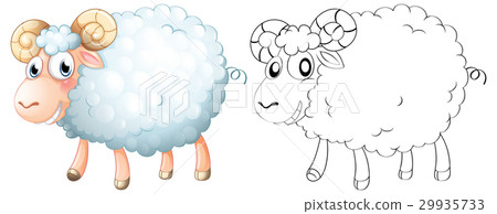 图库插图: animal outline for sheep.