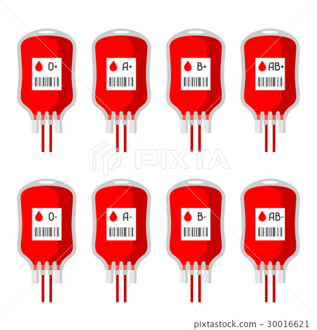 插图素材: set of donation bags with different blood types 查看
