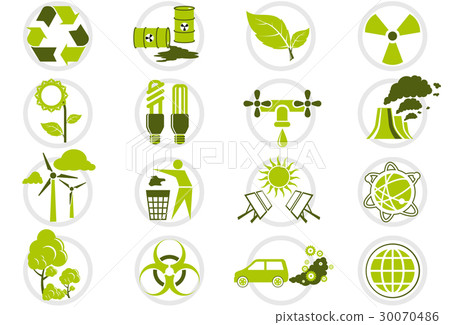 插图素材: energy saving and environmental protection icon