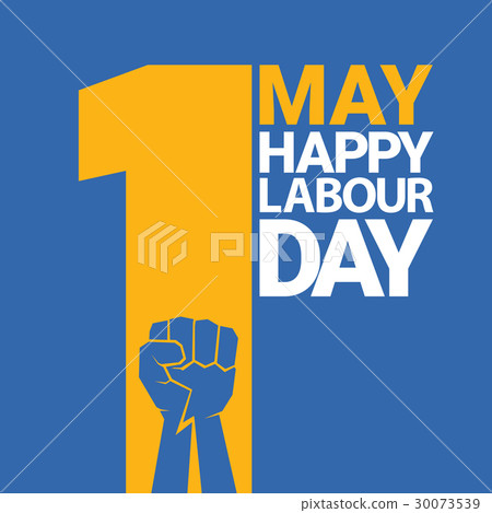 插图素材: happy labour day vector label