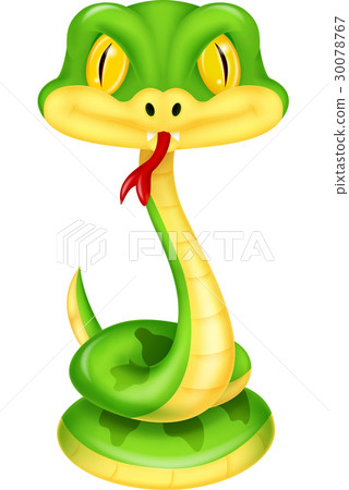 插图素材: cute green snake cartoon