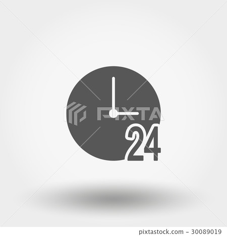 插图素材: support 24 hours. icon.