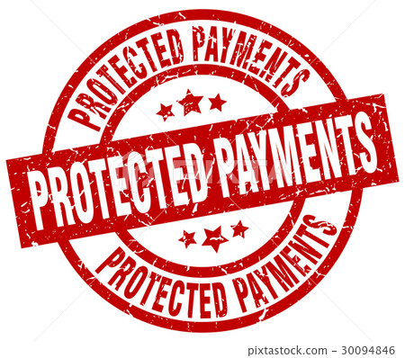 protected payments round red grunge stamp 插圖素材 30094846 PIXTA圖庫