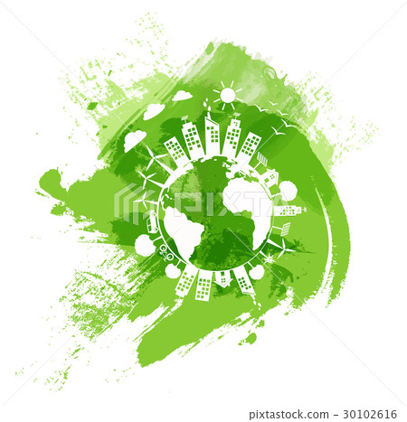 插图素材: green city of the world, eco friendly concept 查看全部