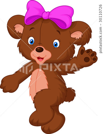 插图素材: happy cartoon baby bear