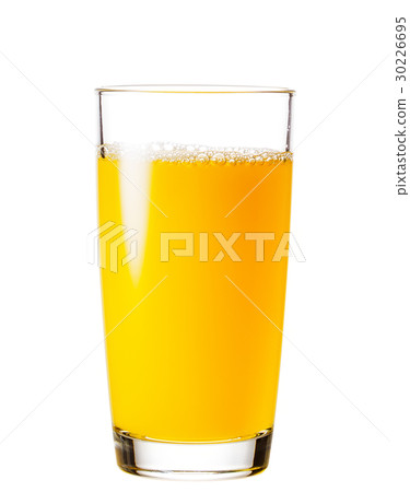 图库照片 process of pouring orange juice into a glass