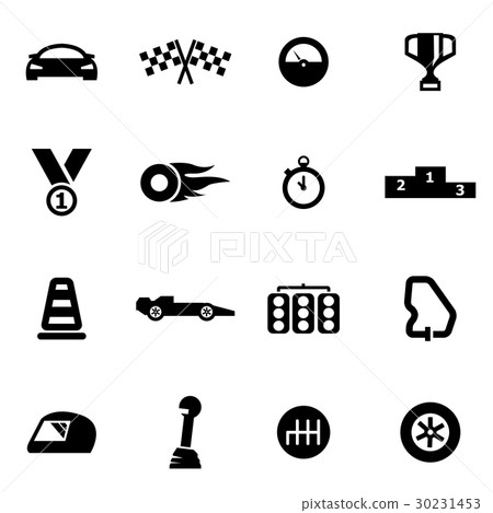 插图素材: vector black racing icon set