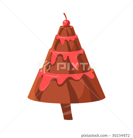 插图素材: chocolate cake fir tree.