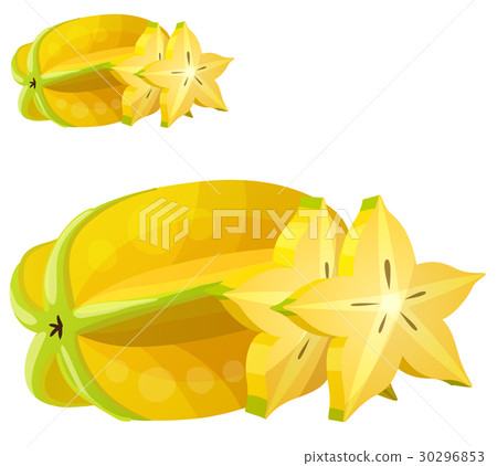 图库插图: star fruit ( carambola ). cartoon vector icon