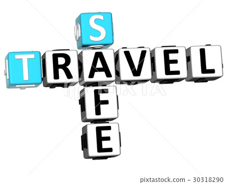 图库插图 3d safe travel crossword