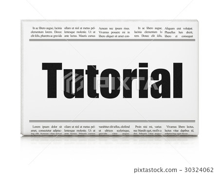 插图素材: learning concept: newspaper headline tutorial
