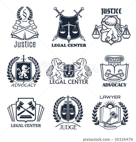 插图素材: law firm, lawyer office, legal center icon design