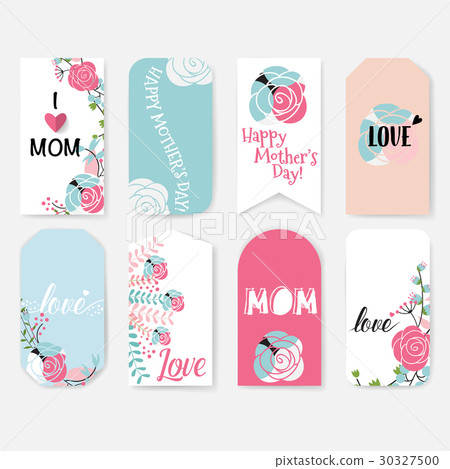 happy mother"s day, floral bouquets with heart, vector