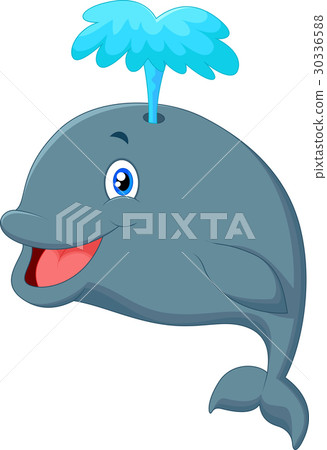 图库插图: funny cartoon whale