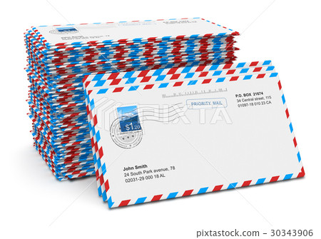 插图素材: stack of paper mail letters