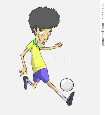 插图素材: soccer player action kick the ball.