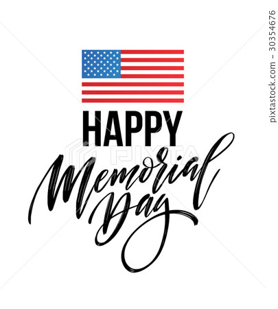 插图素材: happy memorial day card. national american holiday