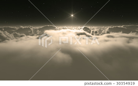 图库插图: thick clouds over planet venus. 3d illustration