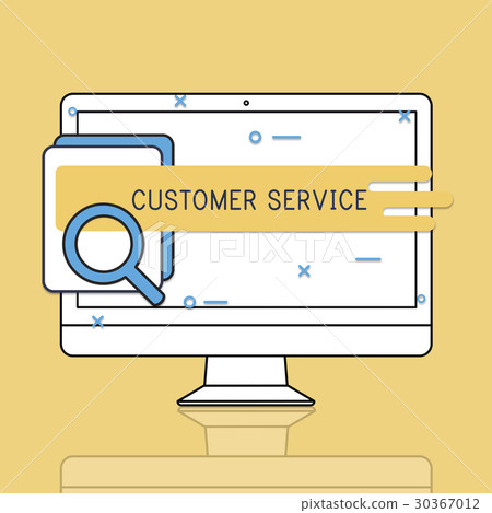 插图素材: customer satisfaction service care online service