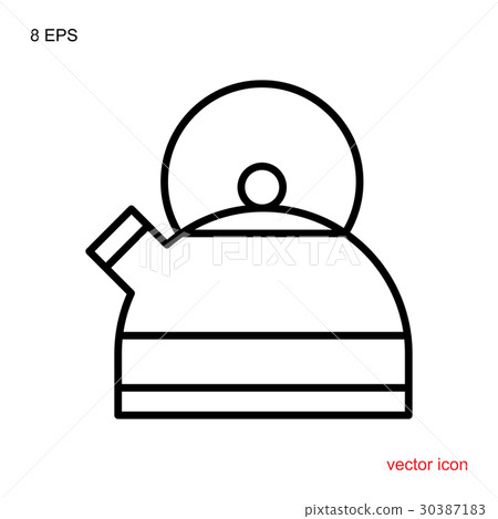 图库插图: teapot kettle trendy icon isolated