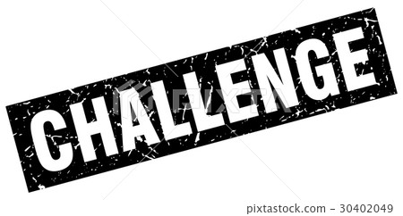 插图素材: square grunge black challenge stamp