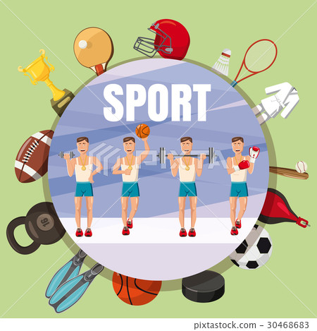 图库插图 sport section symbols concept cartoon style