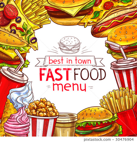 插图素材: vector fast food menu for fastfood restaurant 查看全部