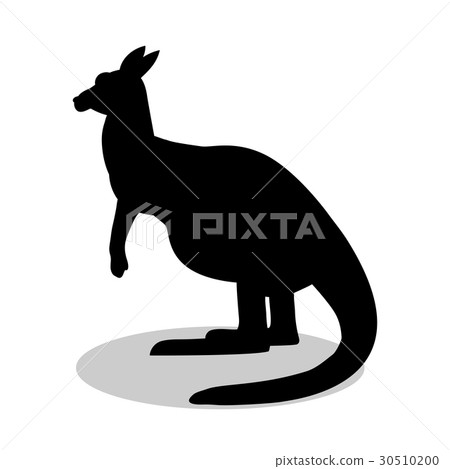 插图素材: kangaroo marsupial mammal black silhouette animal