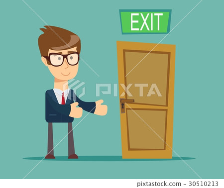 插图素材: businessman has found exit, concept