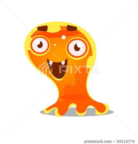 插图素材: funny cartoon friendly slimy monster. cute bright