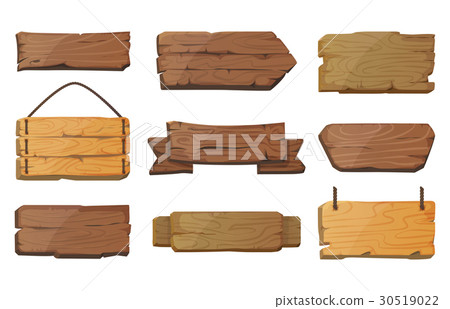 插图素材: blank or empty west signboards or wood plank