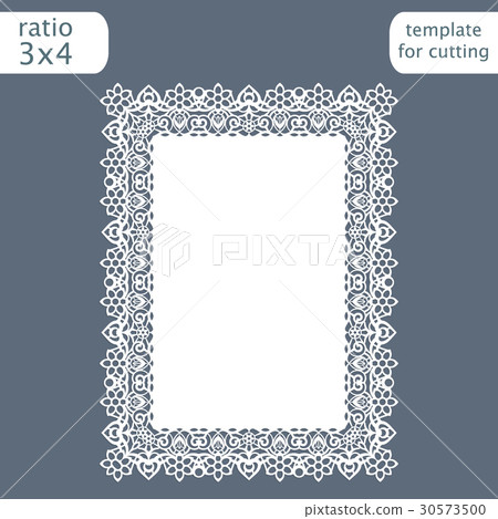 图库插图: laser cut wedding invitation card template