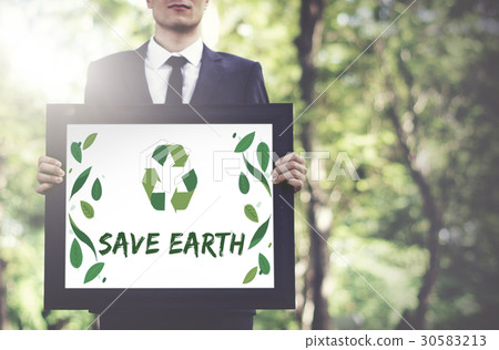 图库照片: organic environment save earth icon