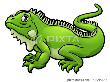 插图素材: iguana lizard cartoon character