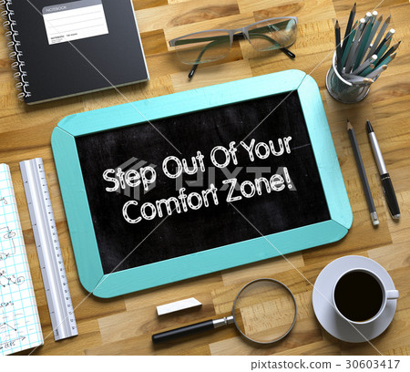 插图素材: step out of your comfort zone - text on small