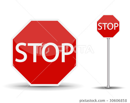 首页 插图 姿势/表情/动作 情绪 不安/焦虑 red road sign stop.