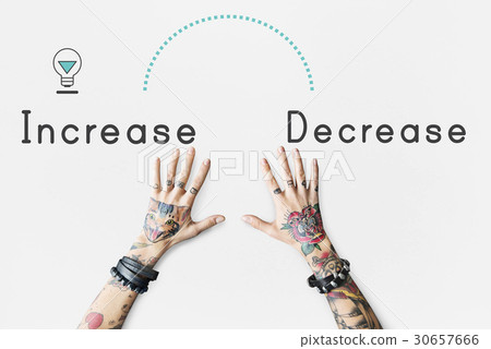 图库照片: antonym opposite increase decrease advantage dis