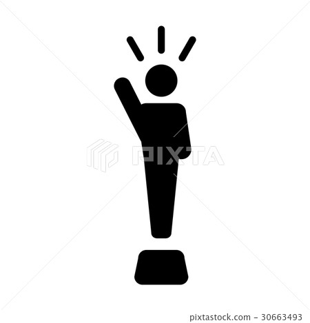 图库插图: leader icon - man vector public speaking person