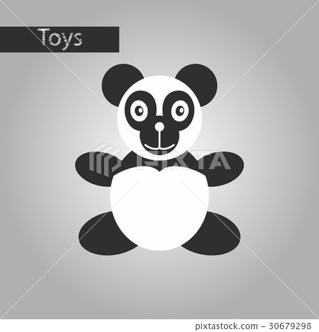 插图素材: black and white style icon toy panda