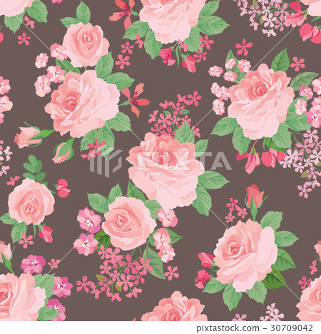 图库插图: floral garden seamless pattern. flower background.