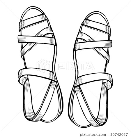 插图素材: shoes on white