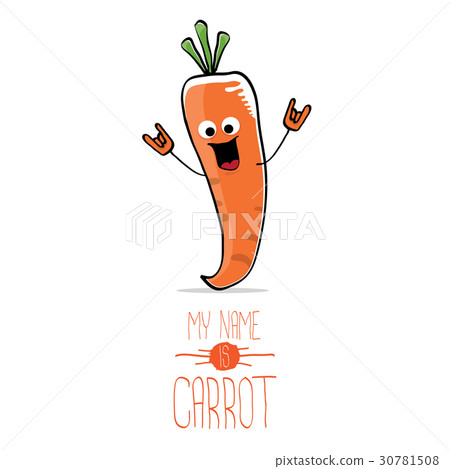 图库插图: vector funny cartoon orange carrot isolated