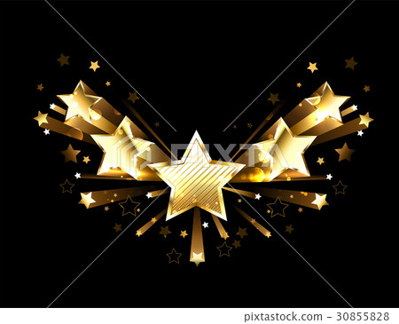 图库插图: sparkling gold five stars